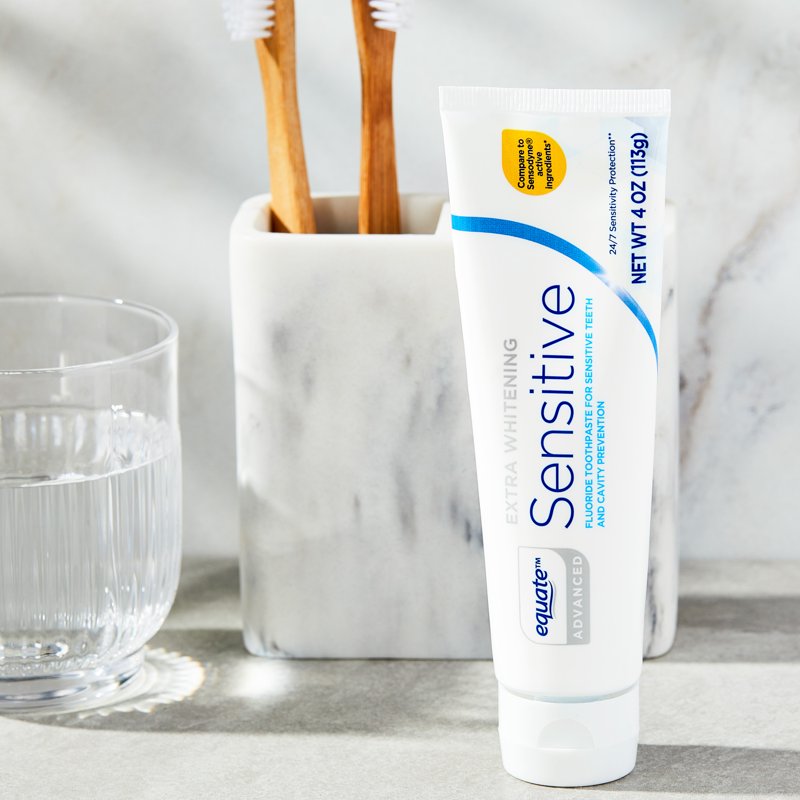 Whitening Sensitive Toothpaste - Extra Fluoride & Potassium Nitrate, 4 oz, Multipack