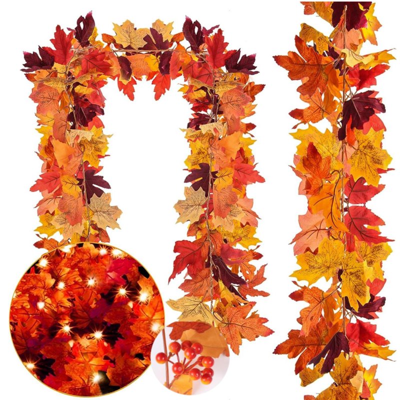 Maple Leaf Fall String Lights Set - Waterproof LED Garland for Indoor Outdoor Decor