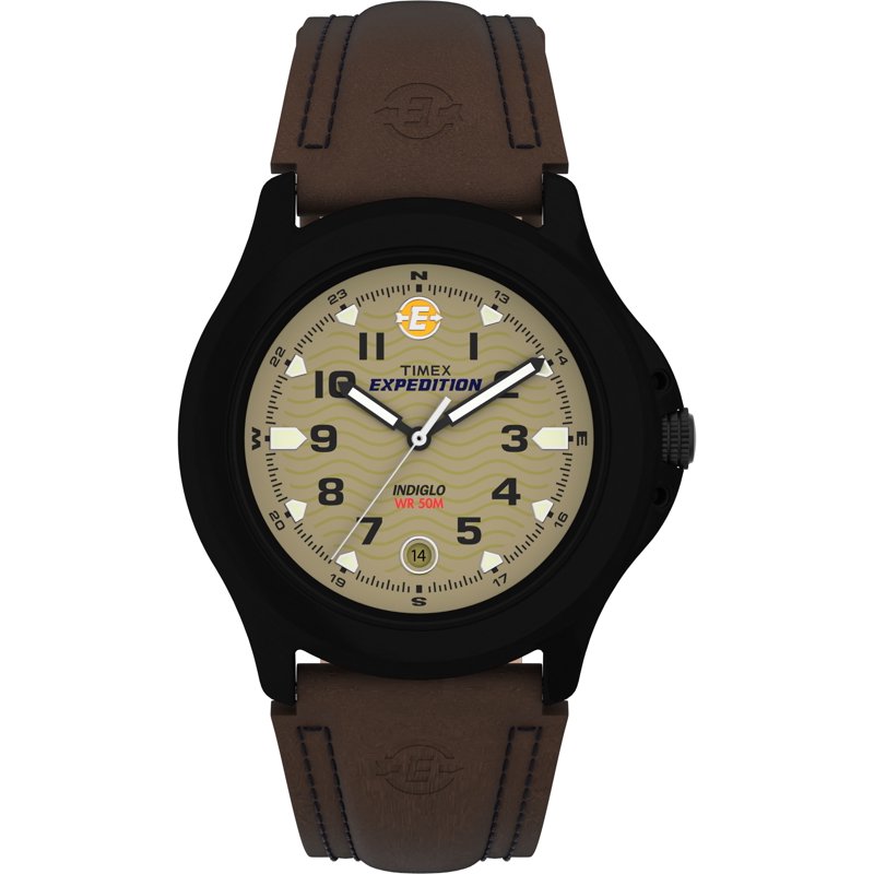 Timex Men's Expedition Leather Strap Watch - Rugged Outdoor 40mm Water-Resistant