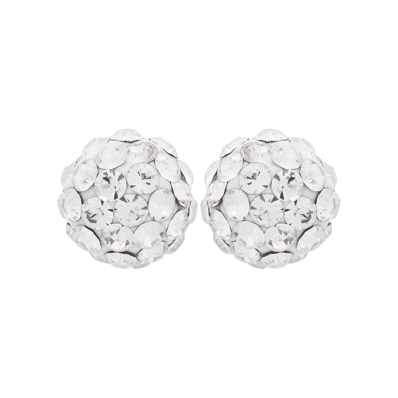 Gold Jewelry Stud Earrings with White Crystals 4.8mm - Multiple Colors