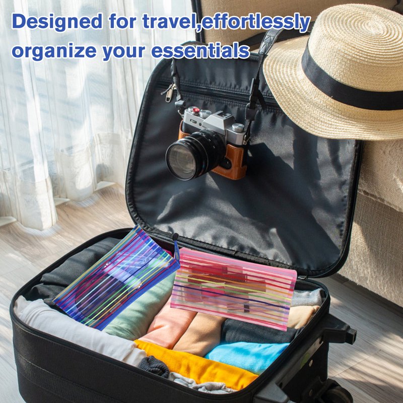 Mesh Zipper Pouch Bags Set - Waterproof Small Storage Organizers, 10 Colors