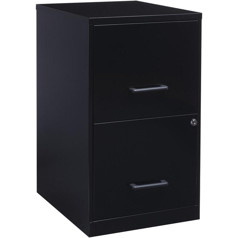 2-Drawer Steel File Cabinet with Lock - 18 Inch Depth for Office Storage