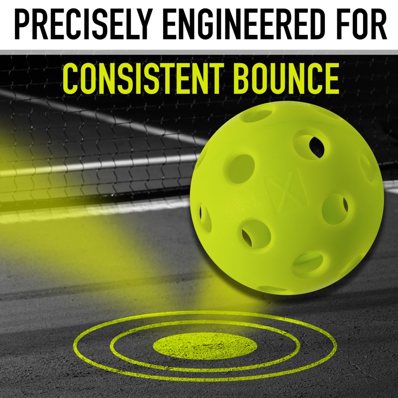 X-26 Indoor Pickleballs - 3 Pack, Optic Yellow - 26-Hole Premium Performance