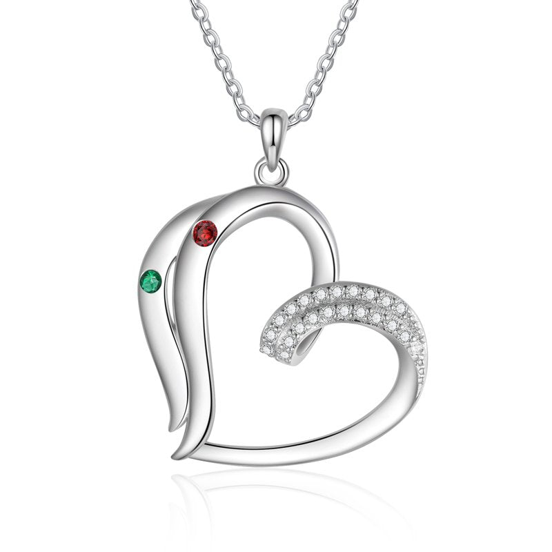 Personalized Brass Family Necklace for Women with Birthstones & Names