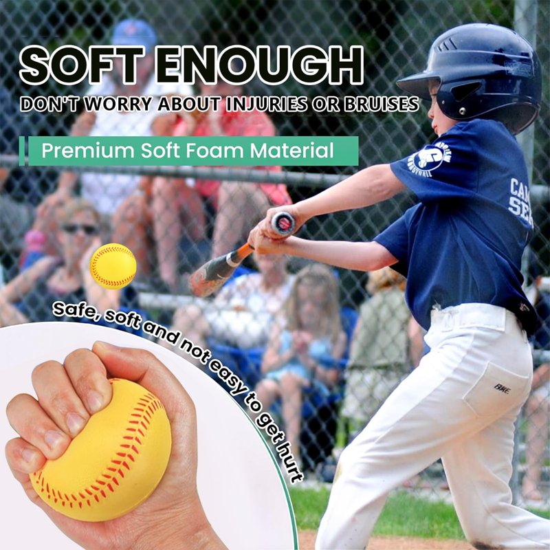 Foam Baseballs for Training & Practice - Safe Indoor & Outdoor Play