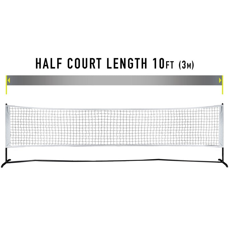 Half Court Pickleball Net - 10ft Wide Steel Multi-Sport Practice Net