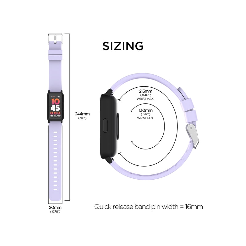 Unisex Fitness Tracker Smartwatch with Silicone Strap - Heart Rate & Activity Monitoring
