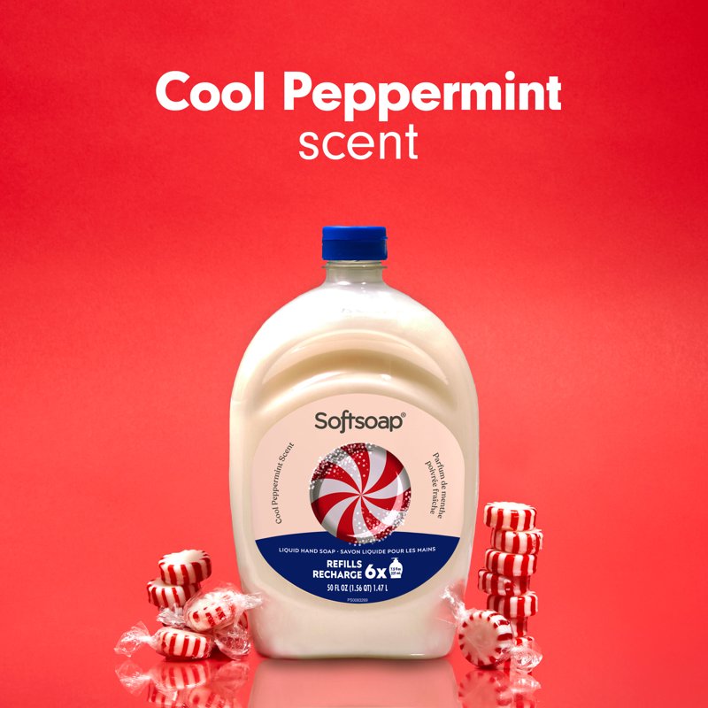 Liquid Hand Soap with Cool Peppermint Scent 50 fl oz - Seasonal & Moisturizing