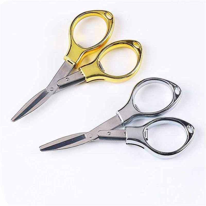 Portable Folding Travel Scissors - Small Stainless Steel Craft & Shredder