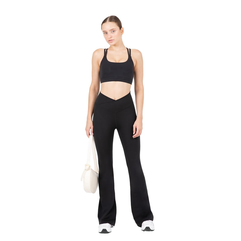 Women's Ultraluxe Crossover Flare Leggings with High Waist and 4-Way Stretch