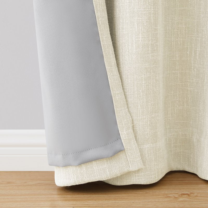 Blackout Curtain Panel 2 Pack - Textured Grommet Window Drapes for Living & Bedroom