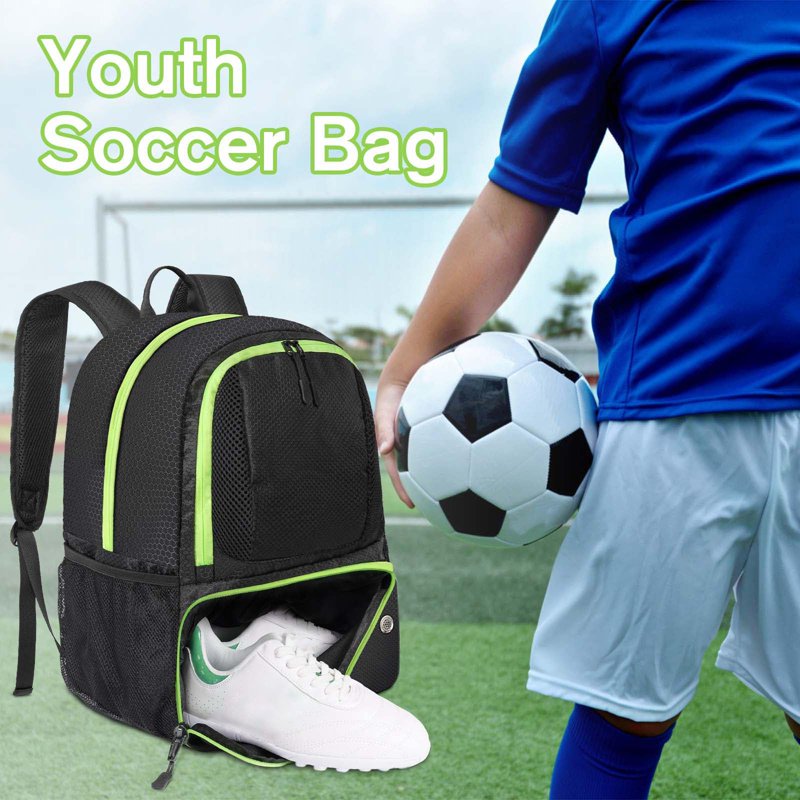 Omlopp Soccer Backpack Black – 28L Water-Resistant Ball Holder & Shoe Compartment
