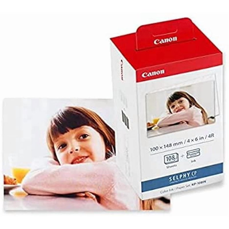 Canon 3-Color Ink Cassette & 108 Sheets 4x6 Glossy Photo Paper for SELPHY
