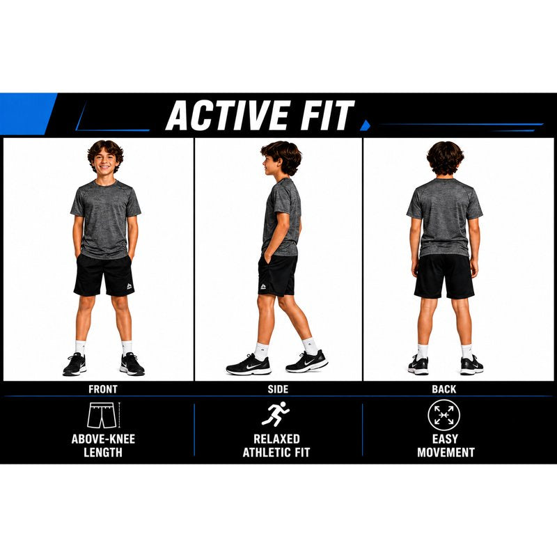 Kids Basketball Shorts 5 Pack - Mesh Athletic Youth Gym Shorts for Boys