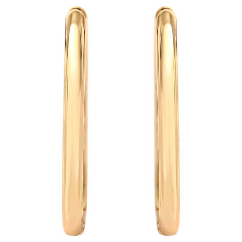 Women’s Gold Plated Sterling Silver Rectangular Hoop Earrings - Modern Jewelry