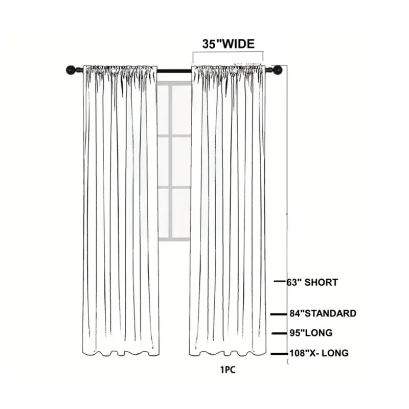 Blackout Window Curtain Panel - Light Control & Privacy, Microfiber, 37"x84"