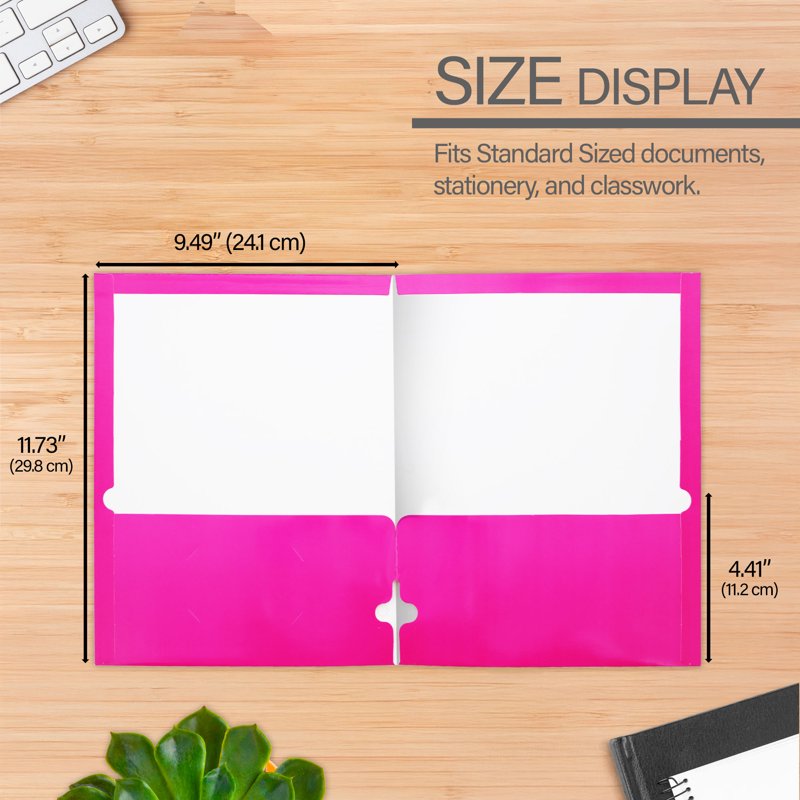 2-Pocket Laminated Folder Set - Office & School Organization, 6 or 48-Pack