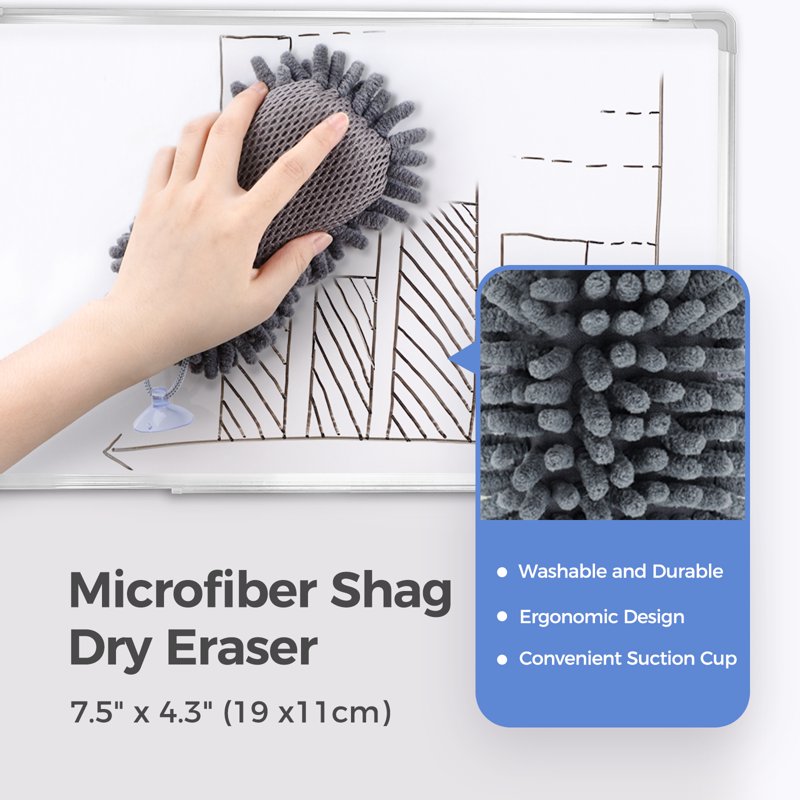 Whiteboard Cleaner with Microfiber Eraser Kit - Non-Toxic, Low Odor, 17 fl oz