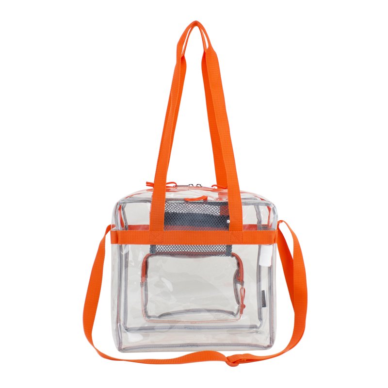 Unisex Clear Stadium Approved Tote Bag for Sports & Events - Orange