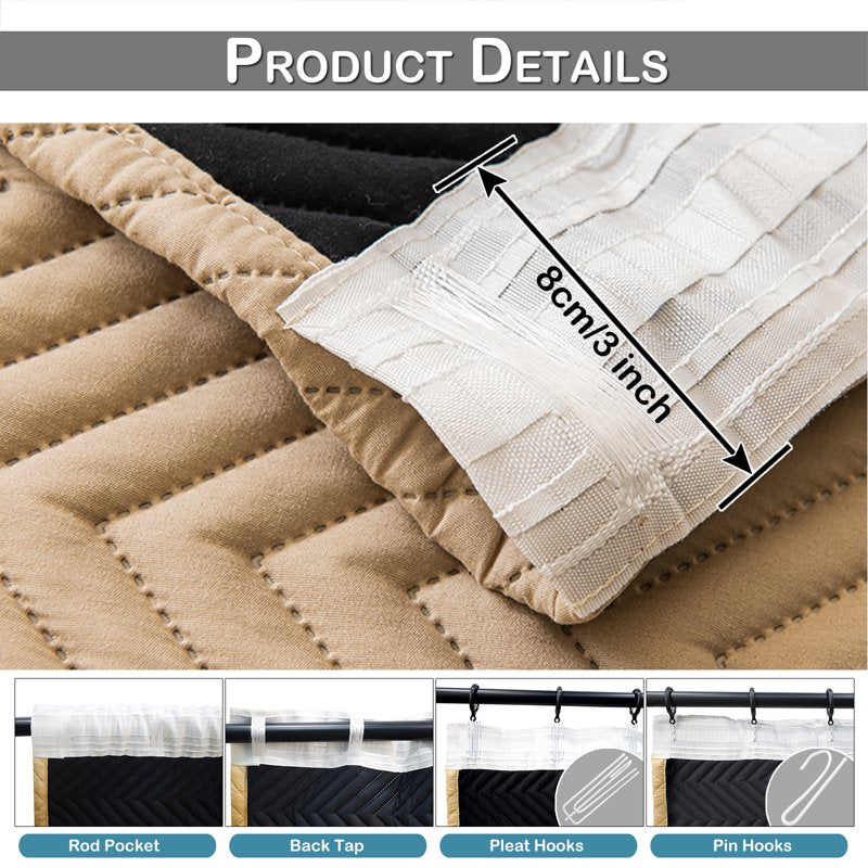 Blackout Thermal Curtains for Winter - Soundproof, Windproof, Insulated 1 Panel