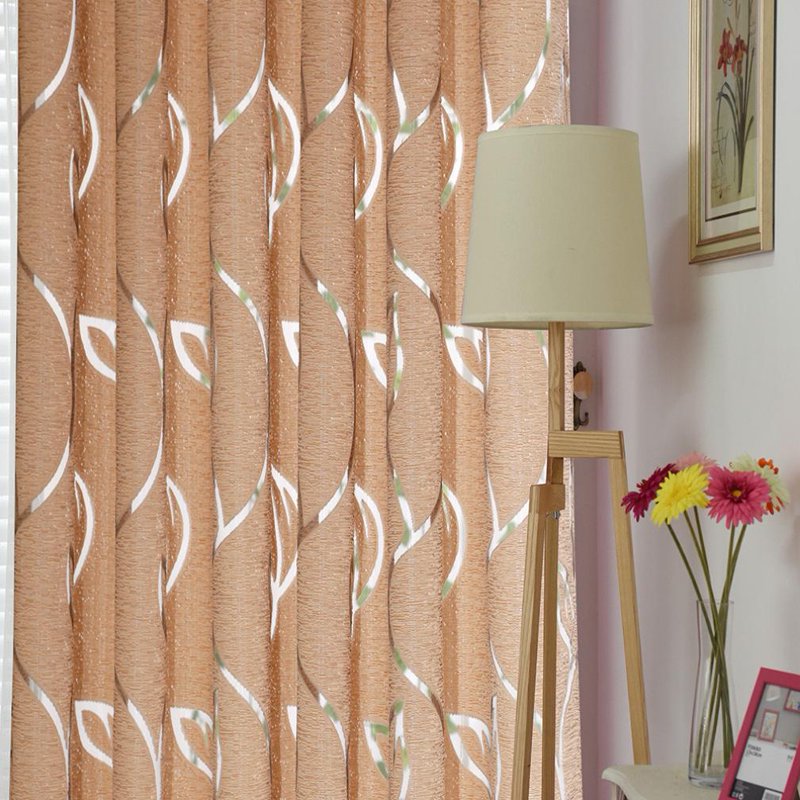 Botanical Vines Leaves Semi Blackout Curtain Panel for Bedroom & Living Room