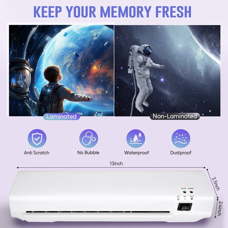 9-In-1 Thermal Laminator Machine Set for A4 Documents with Pouches & Accessories