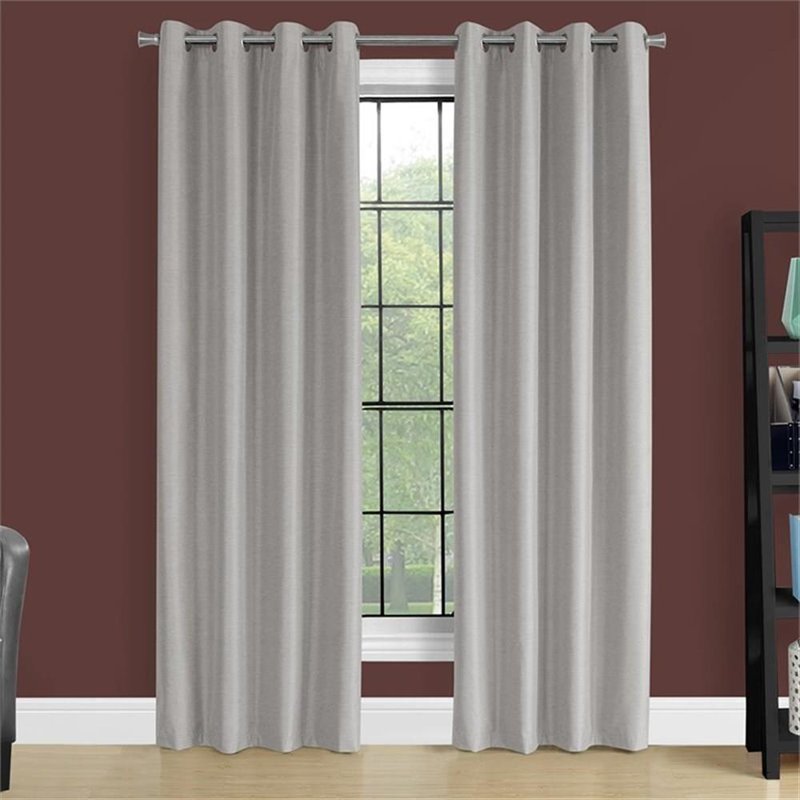 Thermal Insulation Grommet Curtain Panel Set - Grey, 54x84 Inches