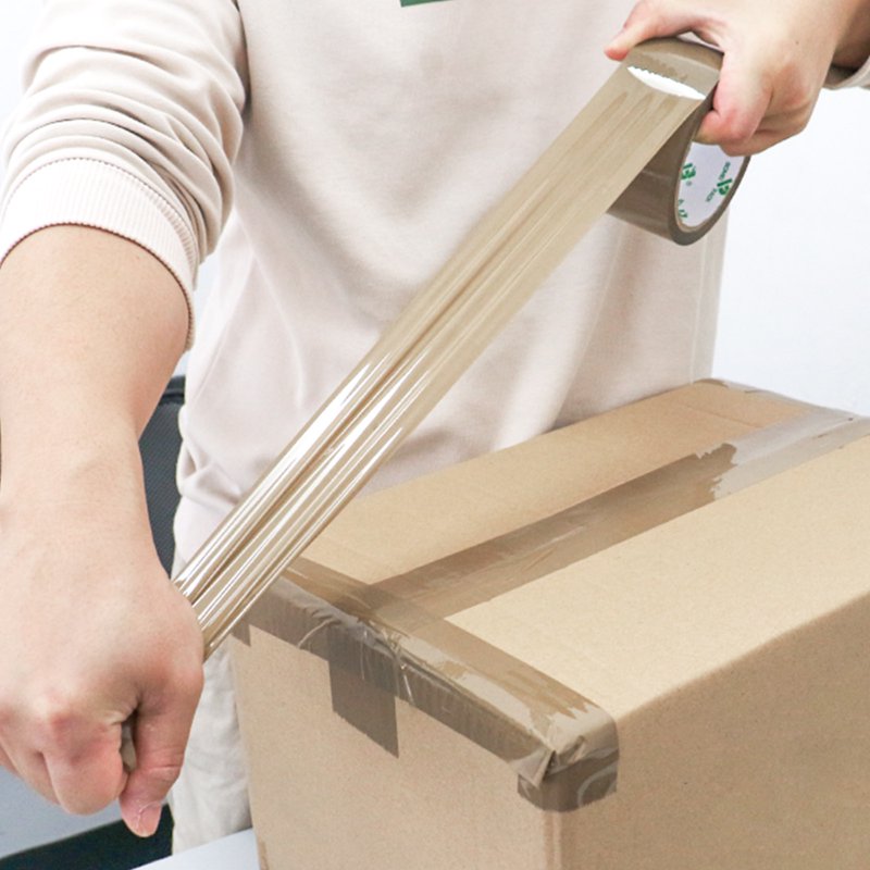 Heavy Duty Brown Packing Tape with Dispenser - 3 Rolls, 55 Yards, 2.4 Mil Thick for Shipping & Moving