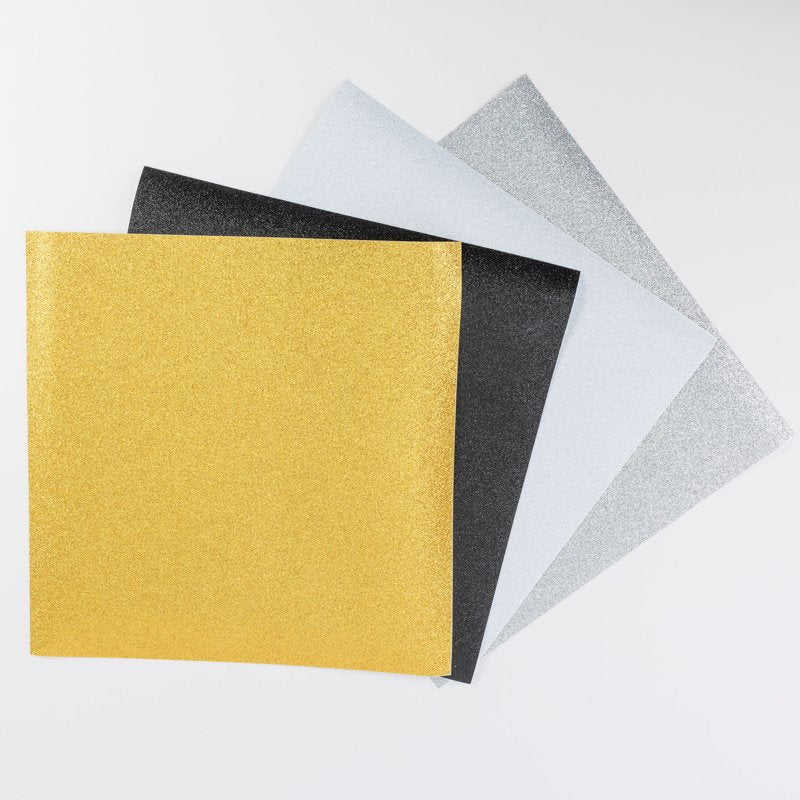 Glitter Craft Vinyl Sheets 12x12 Inch - Permanent, Durable, Indoor & Outdoor Use