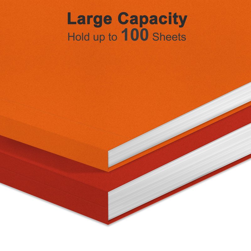 Multicolored File Folders with 1/3 Cut Tabs - 100 Pack for Office & School