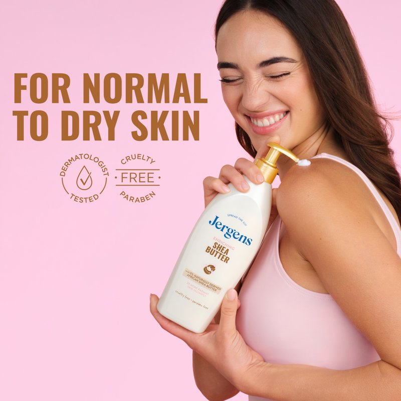 Jergens Shea Butter Body Lotion for Dry Skin - Moisturizing & Nourishing