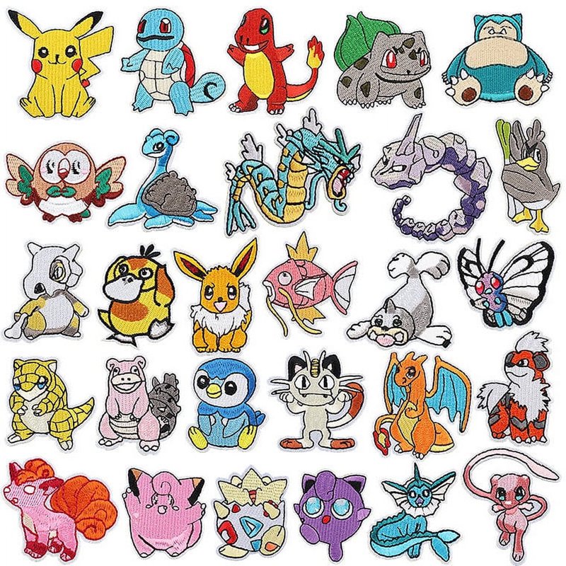 28 Pcs Embroidered Iron-On & Sew-On Clothing Patches for Jackets, Hats & Backpacks