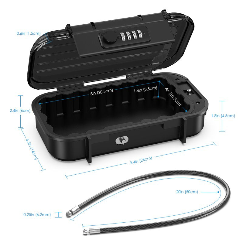 Portable Combination Safe Box for Money Jewelry Travel Security Waterproof