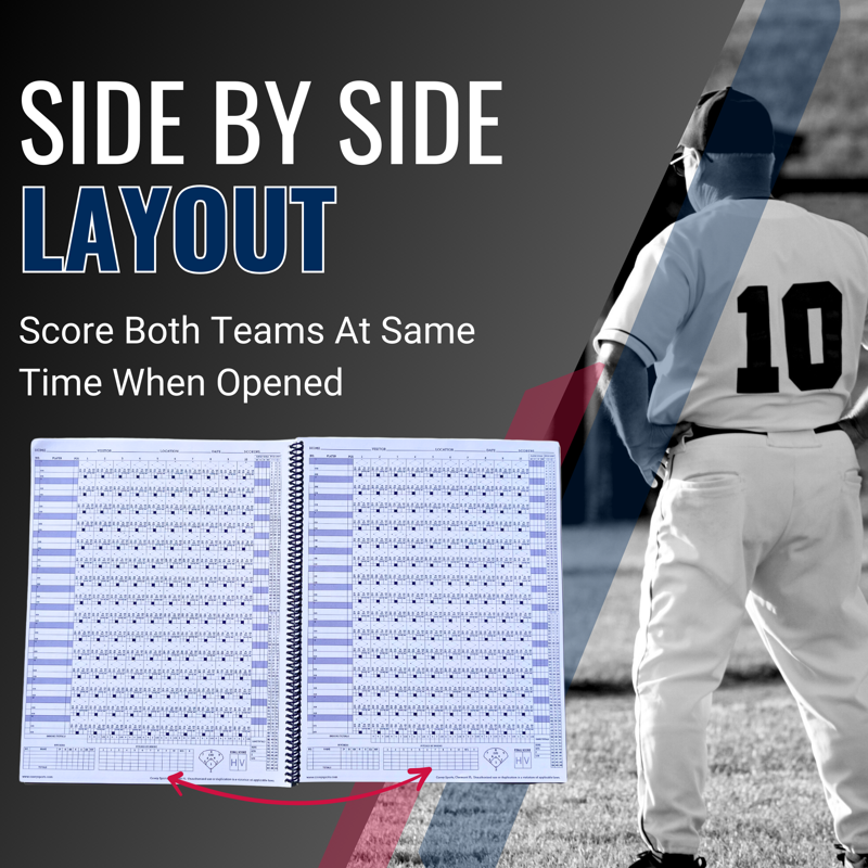 Oversized Baseball & Softball Scorebook - 50 Game Tracking Organizer