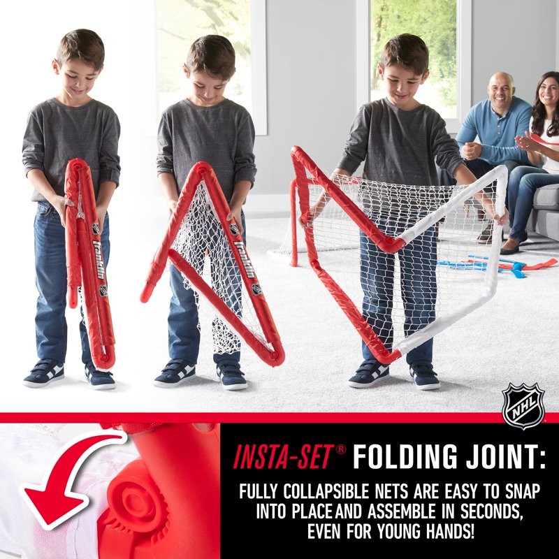 Mini Knee Hockey Goal Set with Sticks - Indoor Sport for Kids & Toddlers