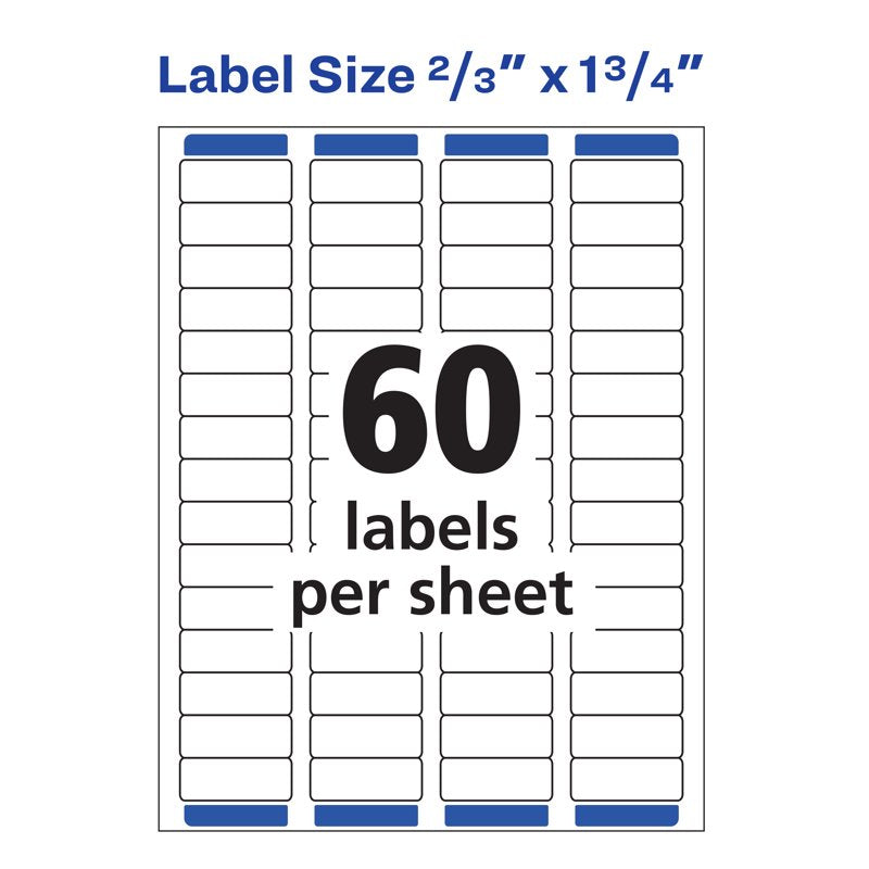 Bulk Address Labels 2/3x1-3/4 Inch - 1500 Laser Printer Stickers