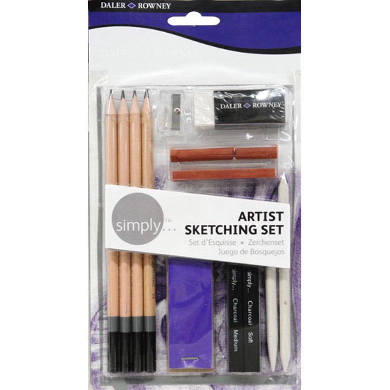 Sketching Pencils Set with Pastels Charcoal & Accessories - Art Kit for Beginners
