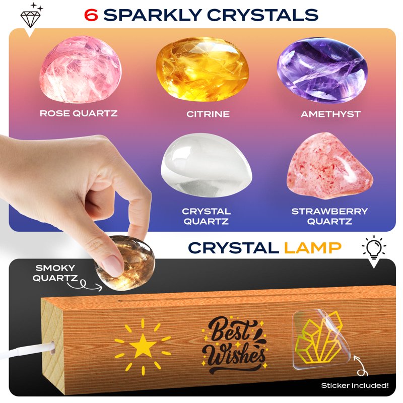 Kids Gemstone Dig Kit & Night Light Craft Set - Educational STEM Toy for Ages 6-12