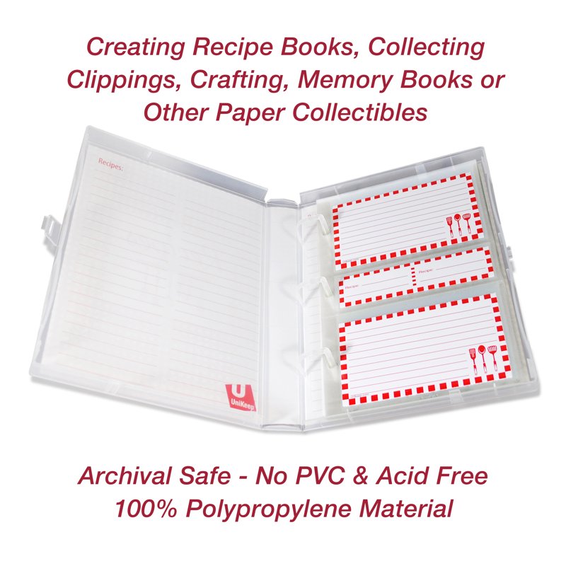 Mini Recipe & Photo Page Protectors 3x5 Inch Pack of 20 Archival Safe Clear
