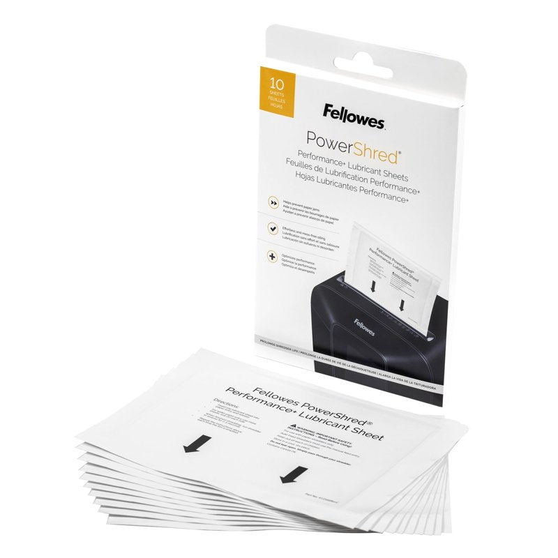 Paper Shredder Lubricant Sheets 10 Pack - Compatible with Cross-Cut & Micro-Cut Shredders