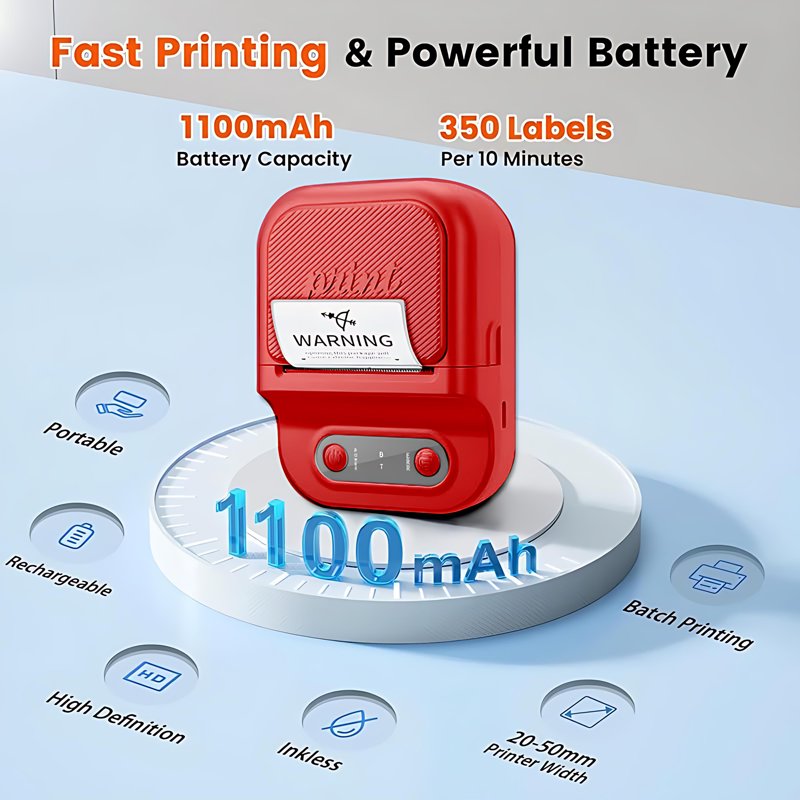 Bluetooth Label Maker with Thermal Printer, Portable Sticker Printer for Home Office School