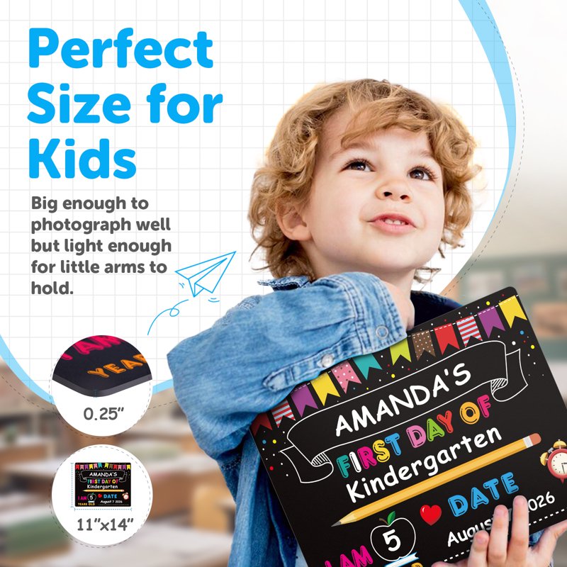 Reusable Double-Sided First Day and Last Day of School Chalkboard Sign - 11x14 Inches for Preschool & Kindergarten Photo Prop