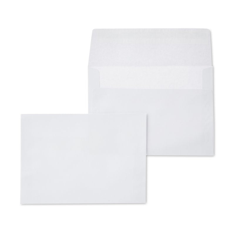 A7 Greeting Card Peel and Stick Envelopes, White, 5x7 Inches, 100 Pack
