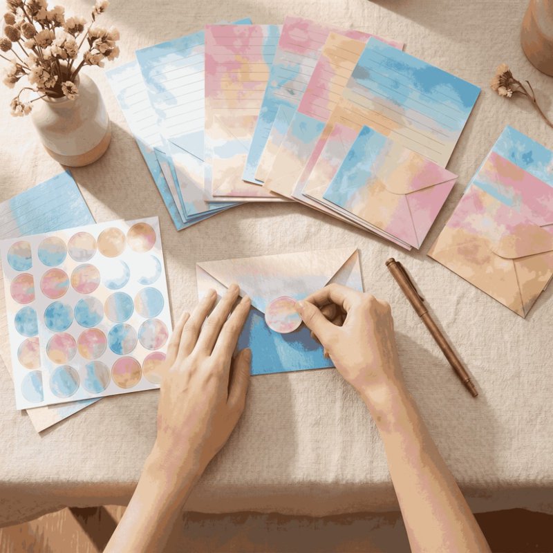 Watercolor Stationery Set with Envelopes for Writing and Crafting - 160 Pieces