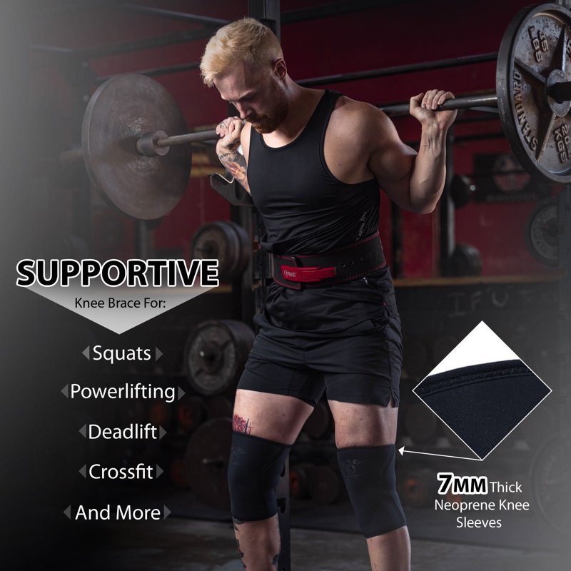 Neoprene Compression Knee Sleeves Support for Squats & Powerlifting – Unisex