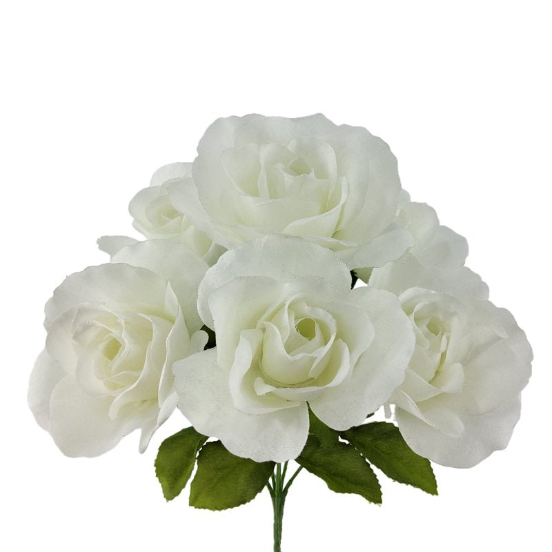 Artificial Sweet Rose Flower Picks - White, 14 Inch, Pack of 4