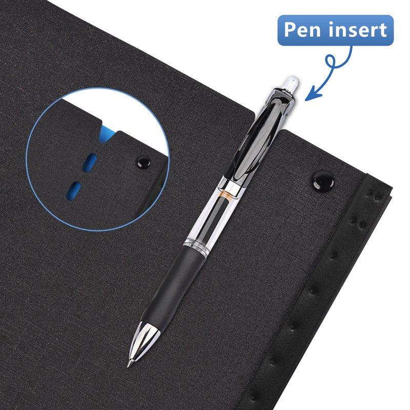 Telescoping 3-Ring Binder for School & Office, Durable Refillable Organizer, Black
