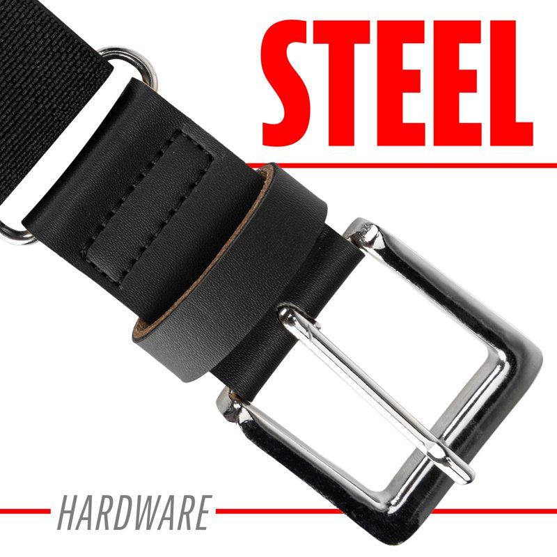 Adult Baseball Belt - Adjustable Black Belt for Softball & Baseball Uniforms