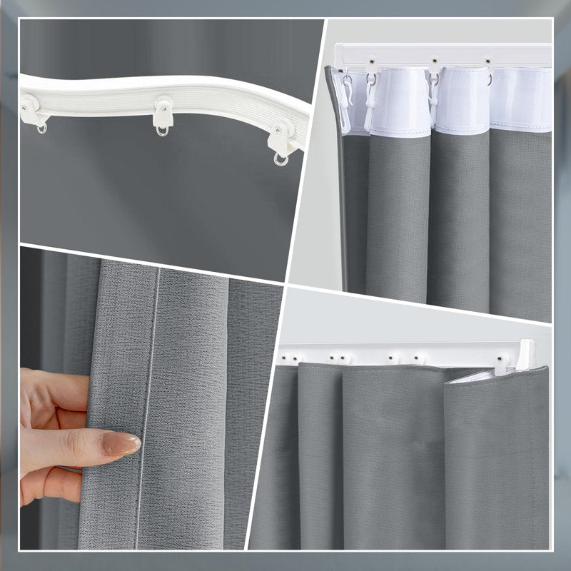 Room Divider Curtain Set with Track - Blackout, Noise Reduction, Thermal Insulation, 84-108 Inches