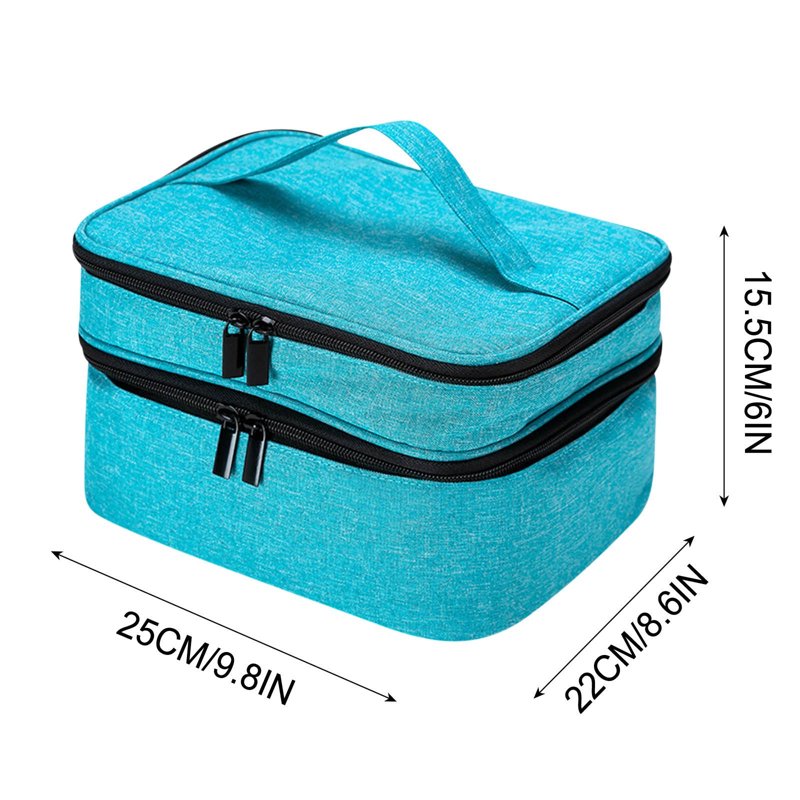 Large Double-Layer Sewing Organizer Box with Pockets and Compartments